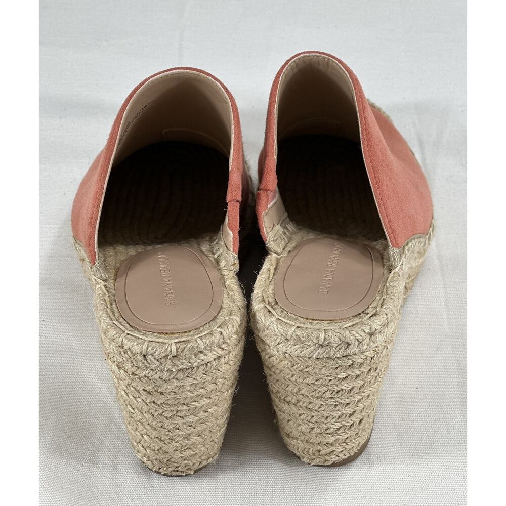 NWOB Banana Republic Coral Suede Espadrille Wedge Mules, Sz6M Preppy, City Girl - Picture 6 of 11